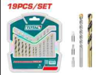 19 Pcs drill bits &  screwdriver bits set