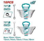 16 pcs Ratchet spanner  set
