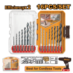 16 Pcs metal, masonry and wood drill bits set