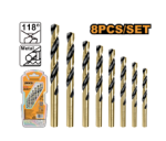 8Pcs HSS twist drill bits set