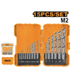 15 Pcs HSS m2 drill bits set