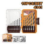 15 Pcs 4341 HSS drill bits set