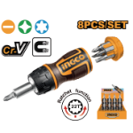 8 in 1 Stubby ratchet screwdriver set
