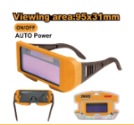 Auto-darkening welding glasses