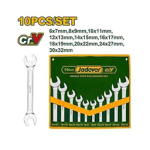 10PCS DOUBLE OPEN END SPANNER SET